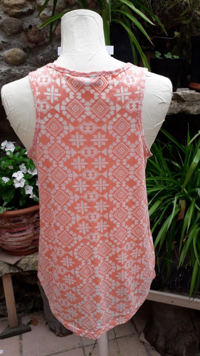 Débardeur fantaisie orange et blanc - photo numéro 2