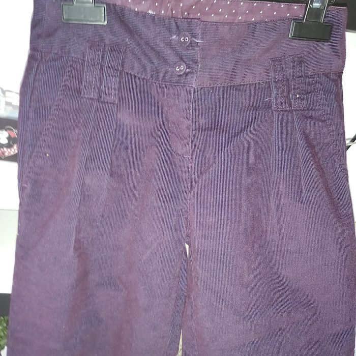 Pantalon taille haute velours violine fille neuf taille 6 ans - photo numéro 2