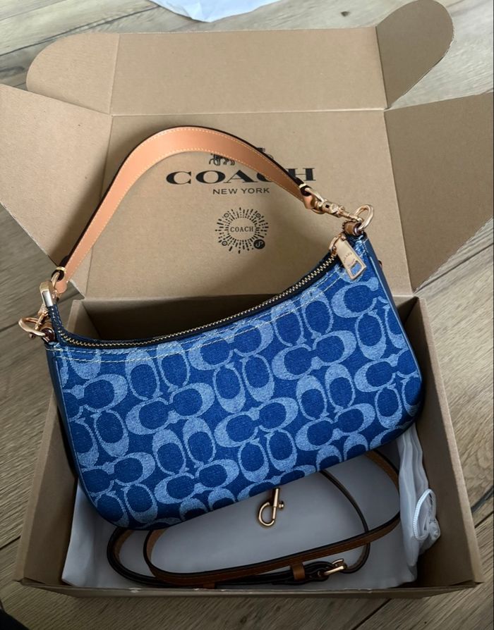 Sac à main bleu marine coach - photo numéro 2