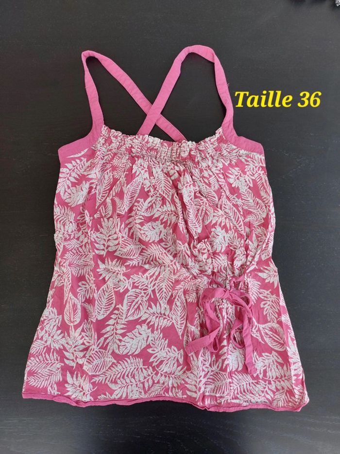 Jolie haut à bretelles croisées femme - Camaïeu - Taille 36