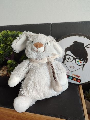 peluche lapin rodadou blanc gris écharpe la Vanoise pralognan marron Beige 3314