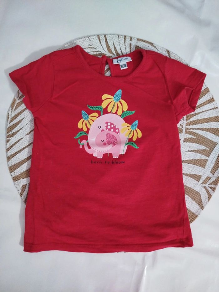 🌸T shirt manches courtes rouge 86 cm Fagottino 🌸 - photo numéro 3