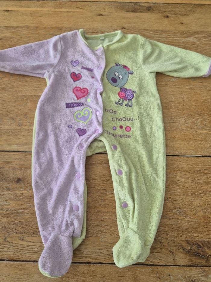 Pijama jaune violet 3 mois