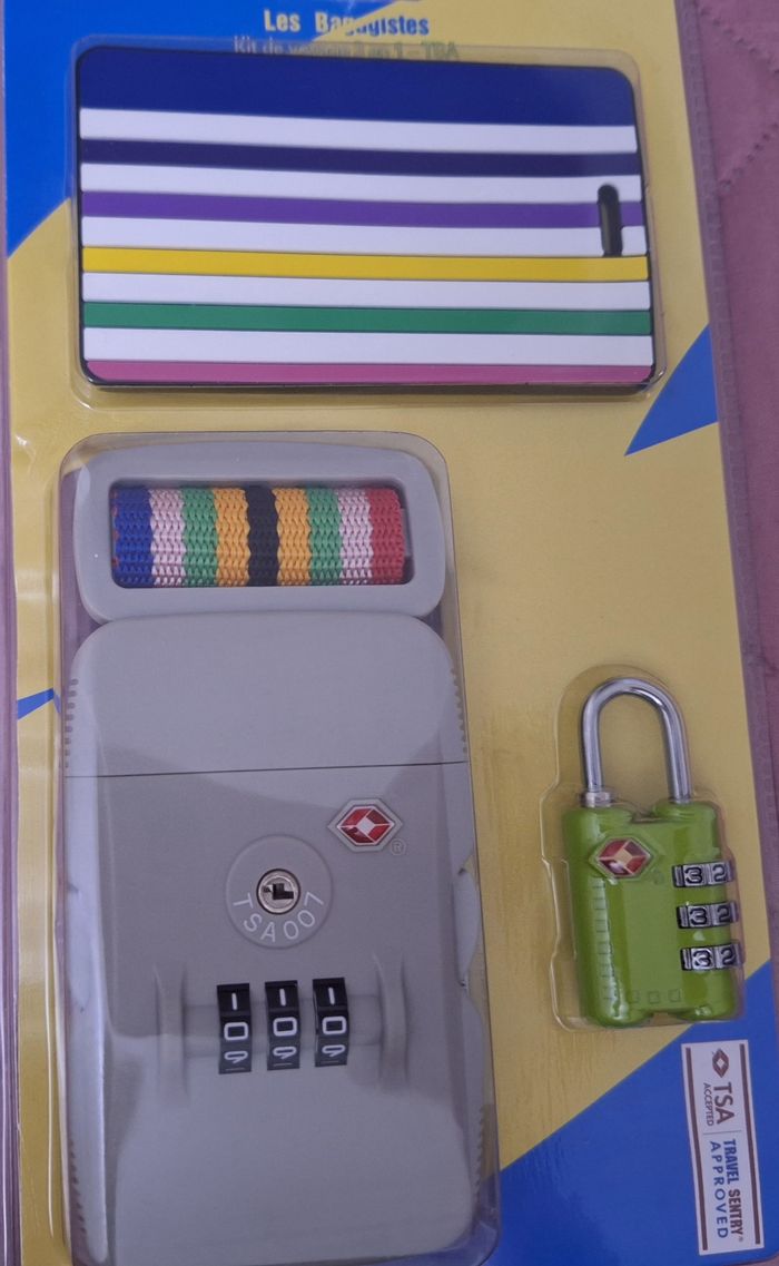 Kit de voyage 3-en-1 TSA – sangle + cadenas + étiquette bagage - photo numéro 2
