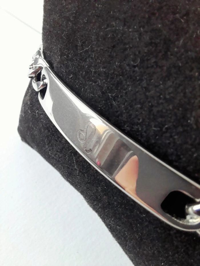 Gourmette gravée Lion acier inoxydable - photo numéro 3