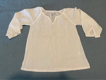 Tunique blouse blanche brodée - Zara Kids - T. 5/6 ans