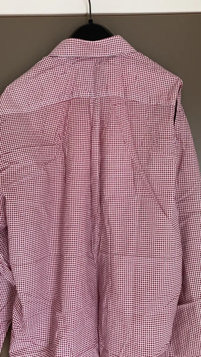 Chemise homme manches longues vichy bordeaux L - photo numéro 5