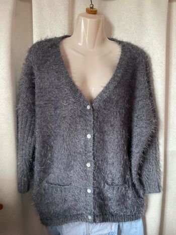 Joli gilet nylon crochet gris M/L Talitha Paris