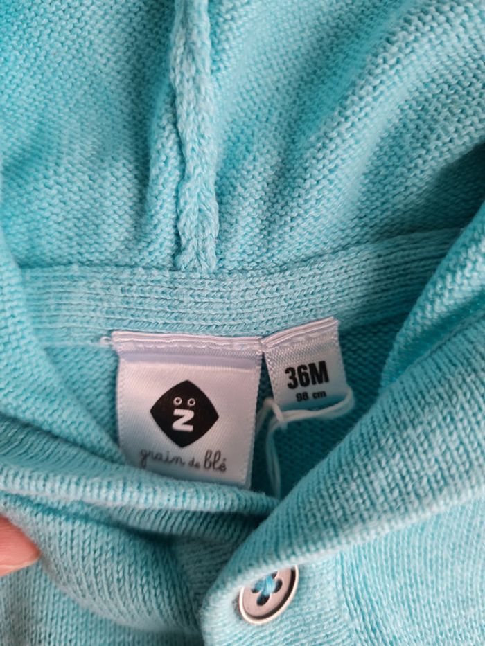 Pull bleu turquoise 3 ans - photo numéro 2