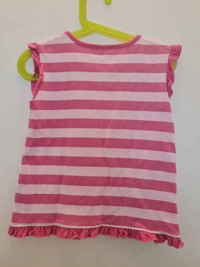Tee shirt rayé rose 3-4 ans - photo numéro 2
