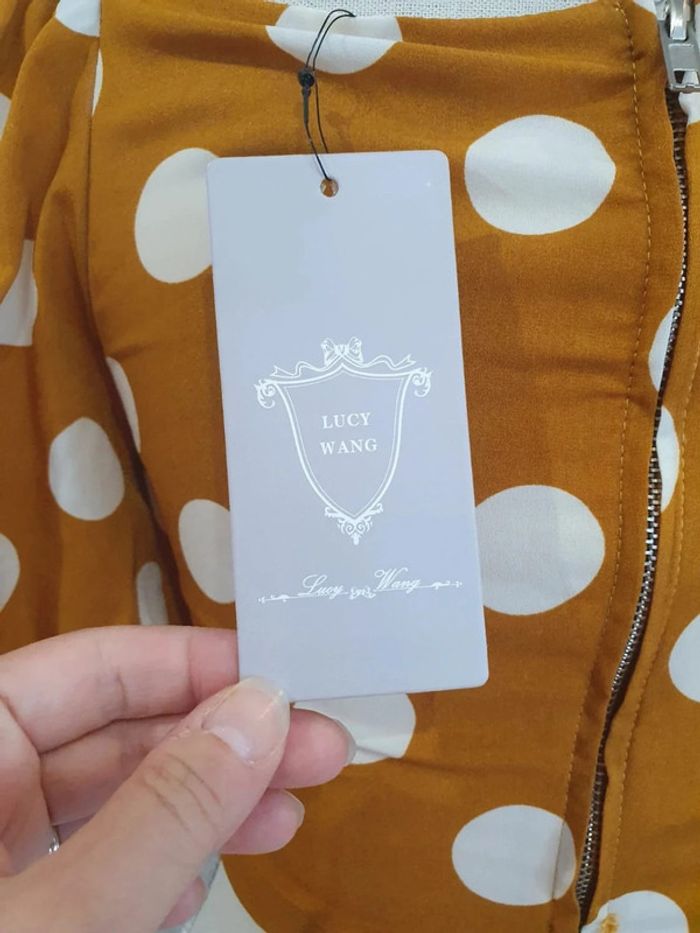 Haut court lucy Wang taille XS 34 jaune pois blanc - photo numéro 5