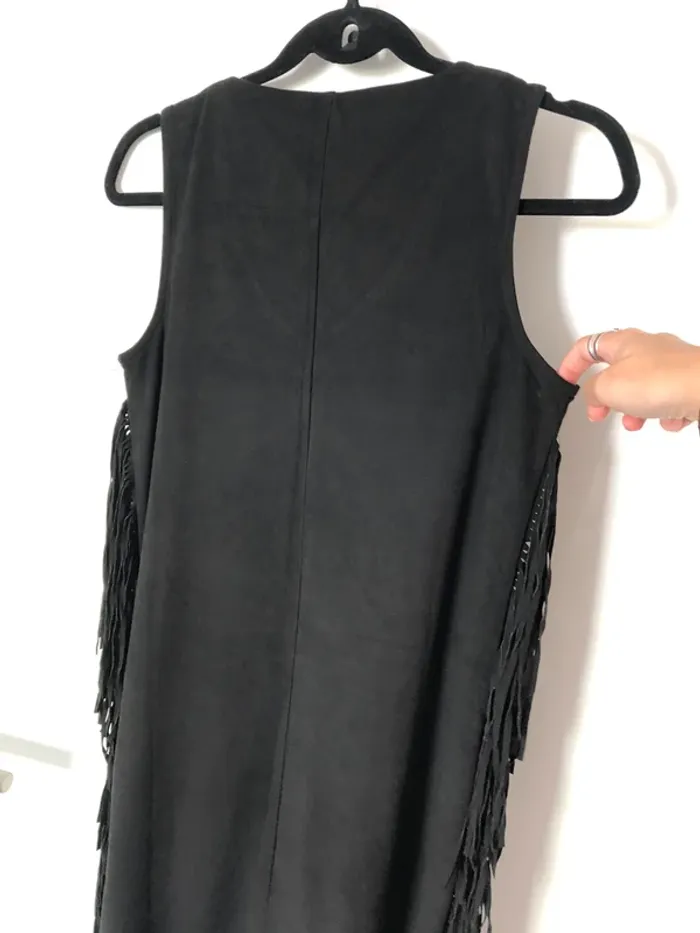 Robe noire à franges imitation daim Morgan taille S - photo numéro 7