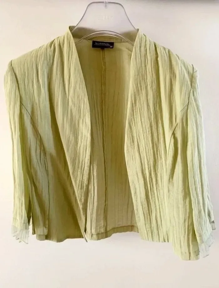 🫒 Ensemble robe + veste 46 vert anis - photo numéro 6