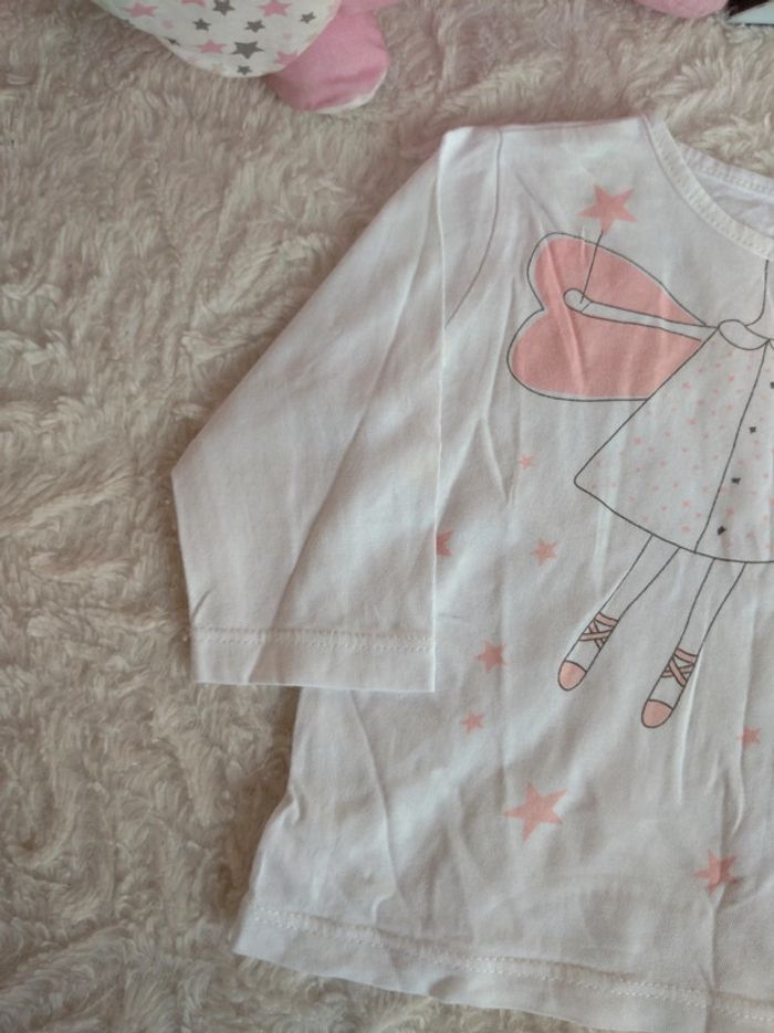 Ensemble (tee shirt manches longues fée+legging cœur) Fille 3 mois - photo numéro 4