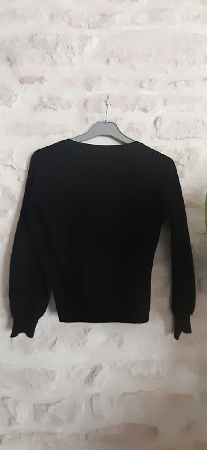 Pull noir taille 2 col dentelle - photo numéro 4