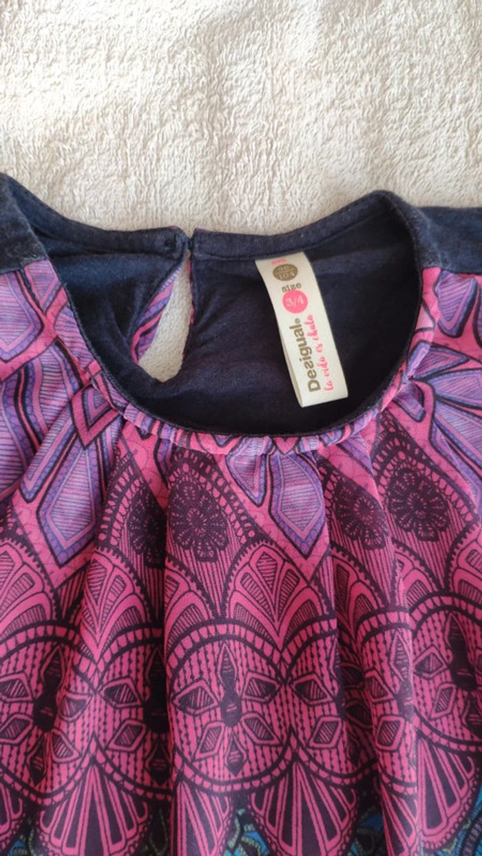 Robe Desigual 4 ans rose et bleue - photo numéro 2