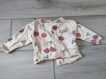 T-shirt manches longues cerises 1 mois