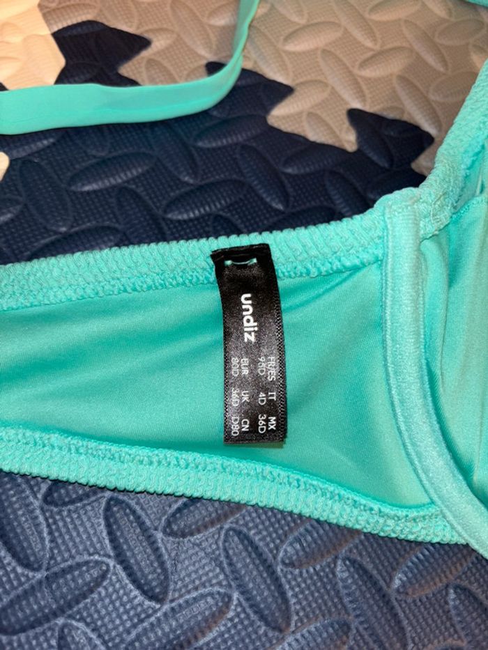 Lot / ensemble Maillot de bain 2 pièce bleu/vert texturé, corbeille - photo numéro 5