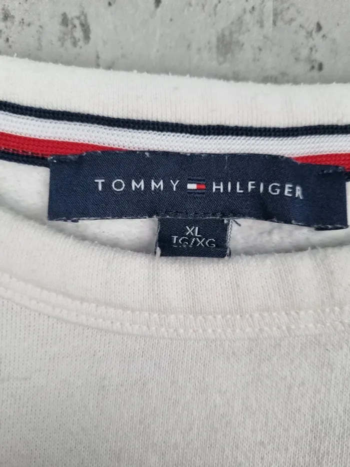 Sweat Tommy Hilfiger blanc – Taille XL Femmes (mesures en photos) - photo numéro 5