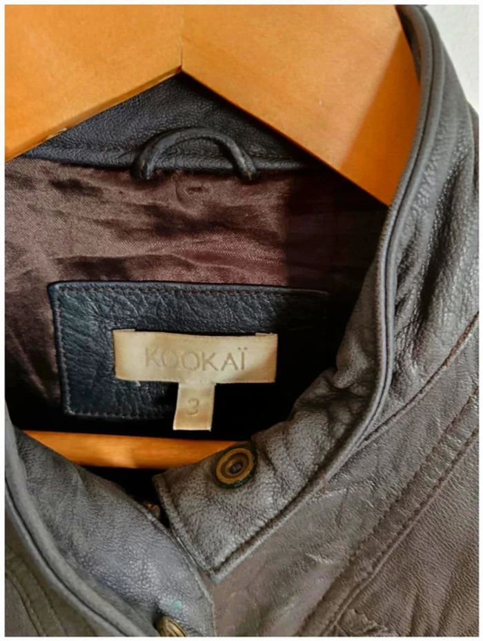 C23 perfecto cuir chèvre Kookai T3 - photo numéro 4