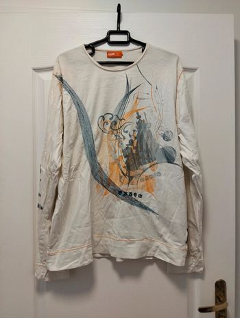 T-shirt ml crème bleu orangé Oxbow XXL