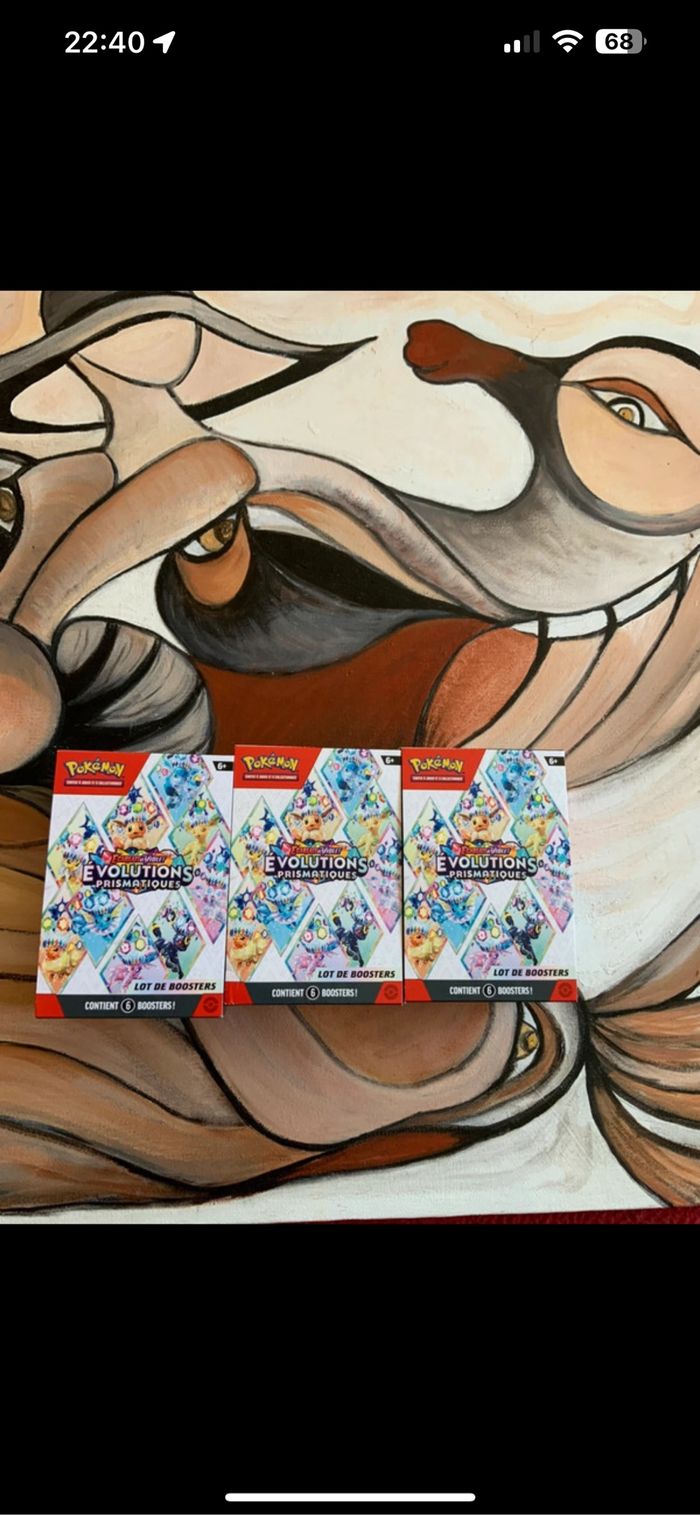 Lot de booster Pokémon ouvert ev8.5 évolution prismatique - photo numéro 5