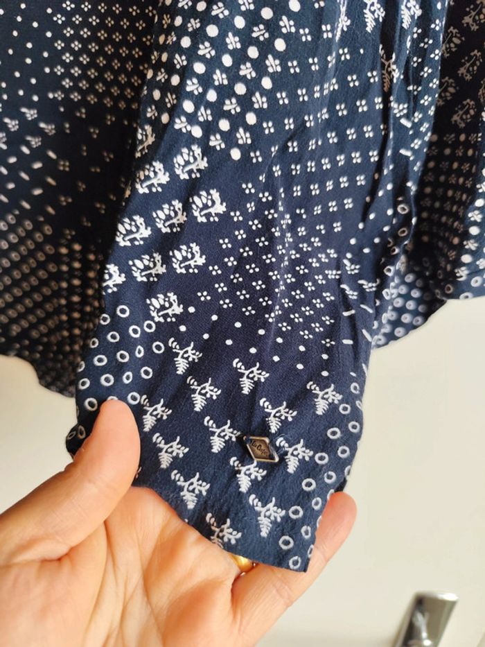 Blouse bleu marine à petits motifs blancs taille XL Lee Cooper - photo numéro 6
