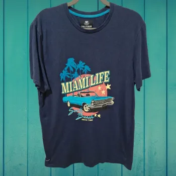 T-shirt bleu marine vintage Miami Life