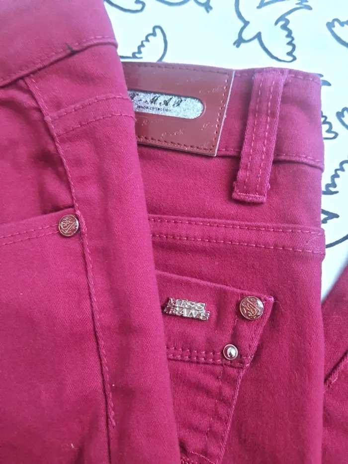 Jean rouge cerise 44 - photo numéro 2