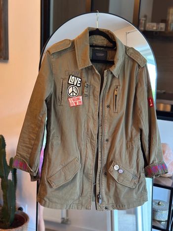 Parka kaki brodée Maison Scotch T38