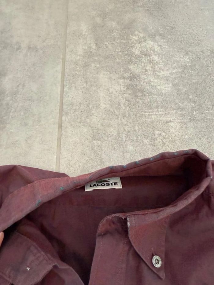 Magnifique chemise Lacoste Devanley homme bordeaux taille 42 soit L - photo numéro 7