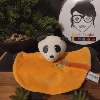Doudou Knuffel Panda Orange Kimono Orchestra plat mouchoir #geektradedoudou