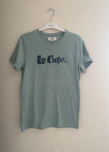 T-shirt homme en coton vert manches courtes taille S Lee Cooper