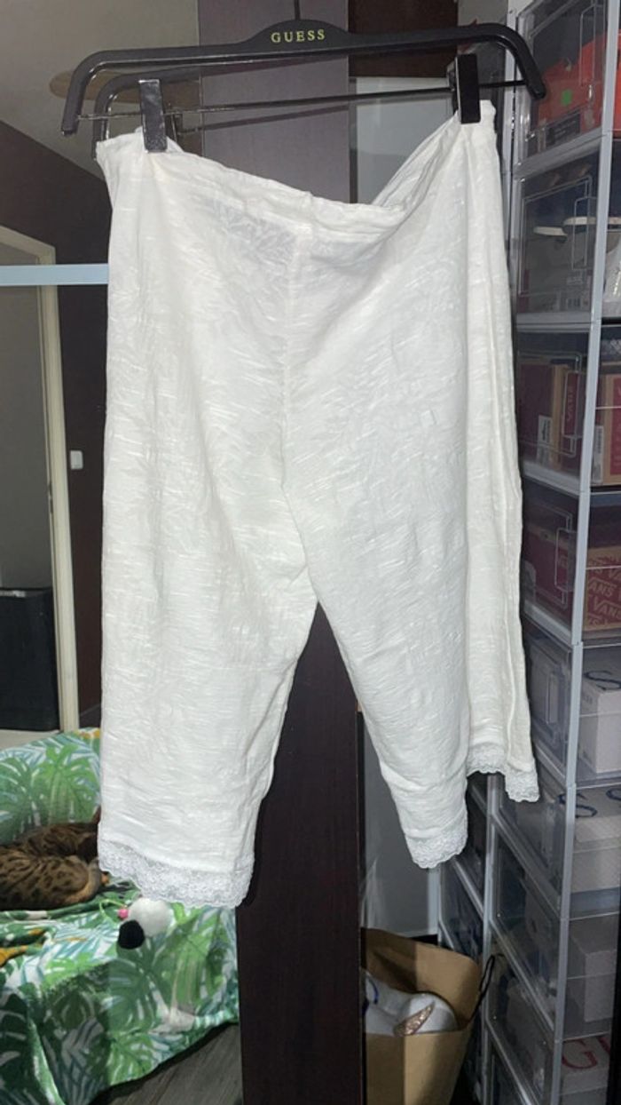 Corsaire blanc stylé vintage TS/M Arianne Neuf avec étiquette - photo numéro 2