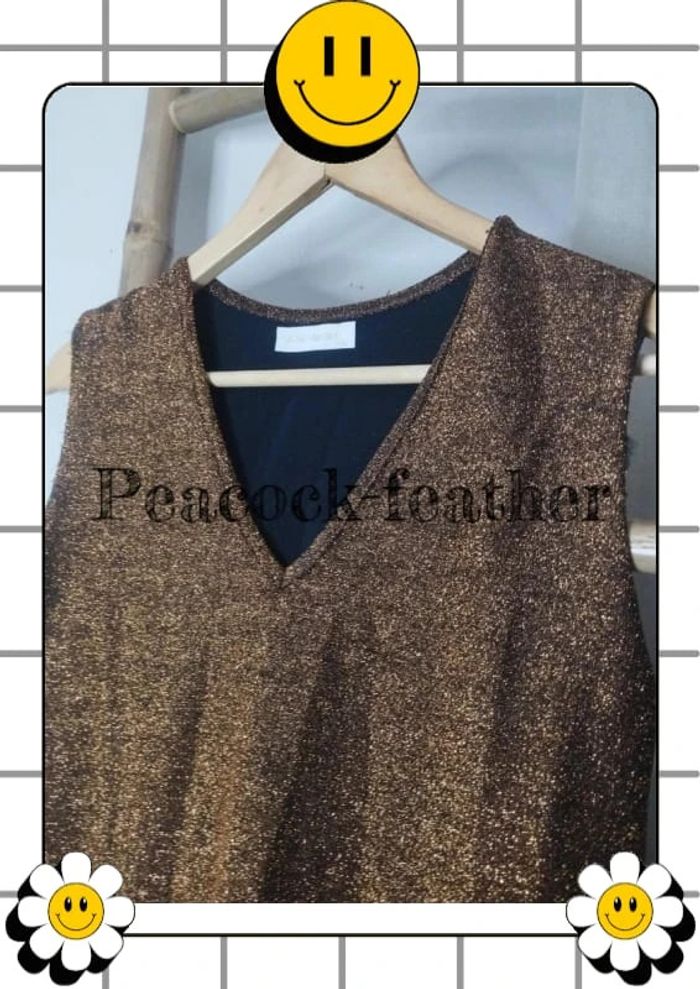 Robe paillettes marron dorée 40/42 - photo numéro 4