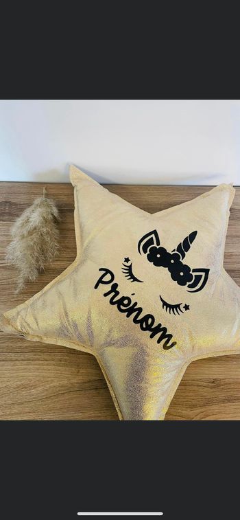 Coussin enfant "Etoile", doré, 46x46 cm
