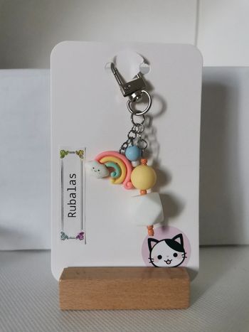 Porte-clés breloques perles et arc en ciel