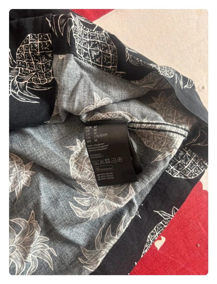 Chemise col V H&M motif ananas taille S/M - photo numéro 7