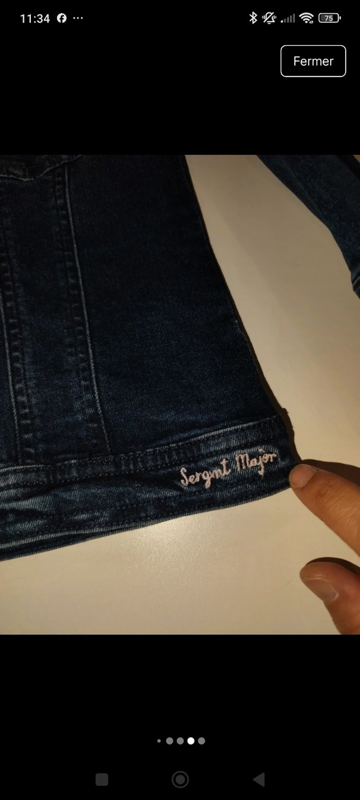 Veste en jean sergent major fille 4 ans - photo numéro 6