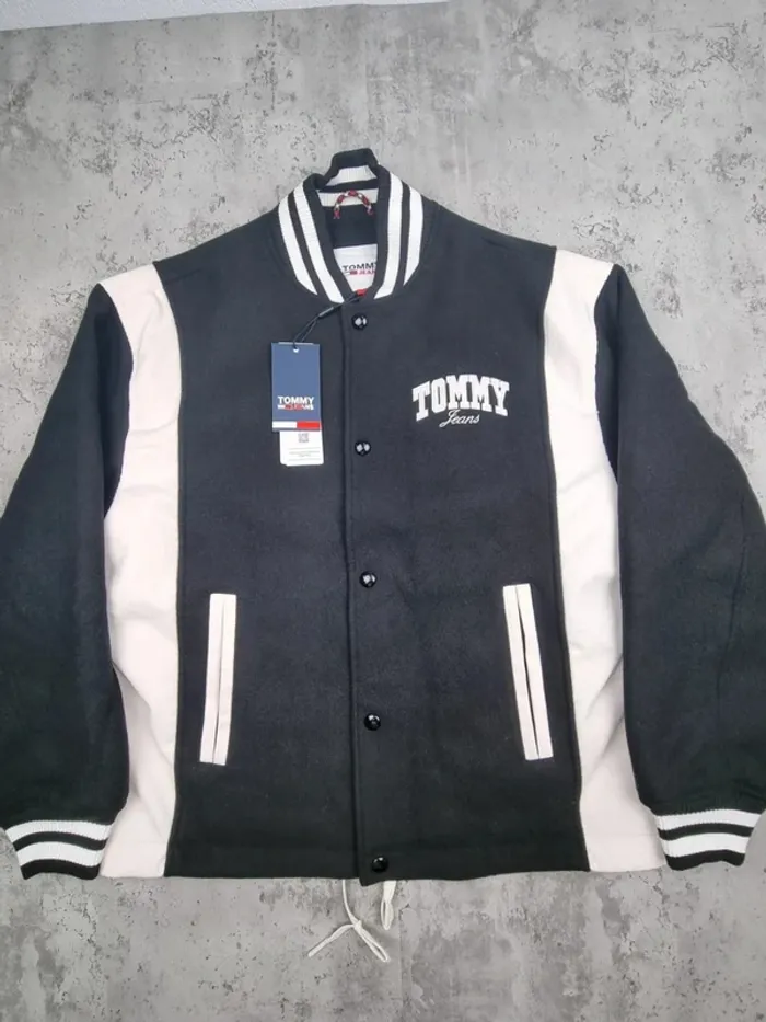 College Jacket Tommy Jeans noir, S Hommes