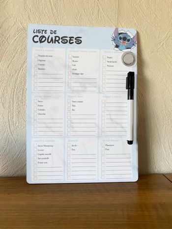 Liste de courses à accrocher au frigo