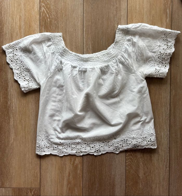 Tee shirt blanc broderies