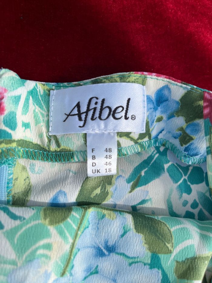 Superbe robe vintage Fleurie Volants Froufrou Afibel T 48 - photo numéro 10