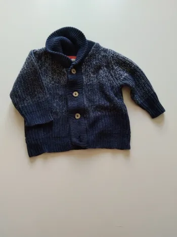 pull  gilet bleu chiné tao garcon 12 mois