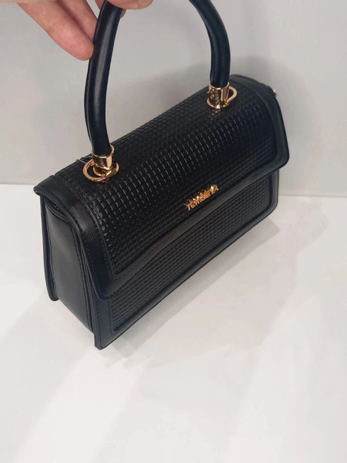 Sac à main Tom & Eva noir en similicuir - photo numéro 5