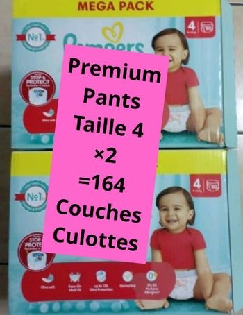 Couches pampers premium pants taille 4 ×2