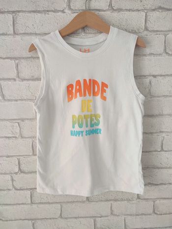 Débardeur blanc "Bande de Potes" - Taille 10 ans