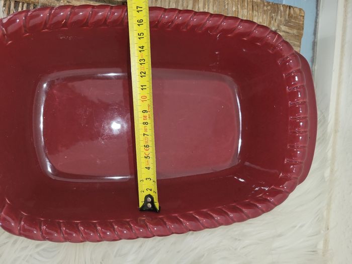 Plat en céramique rouge - style rustique - photo numéro 5