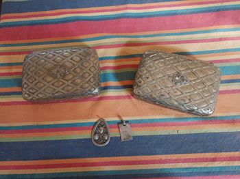 Lot de 2 Boites a bijoux en metal argenté