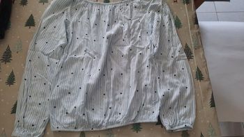 T-shirt à étoile  noir et rayures bleu 